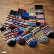 【Paul Smith】Paul Smith 簽白字LOGO棉質混紡跳色橫條紋長筒襪(多色)