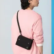 【PORTER INTERNATIONAL】機能輕靚MID斜肩包-M(黑)