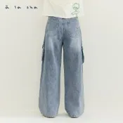 a la sha 率性a牛仔寬褲