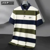JEEP SPIRIT 1941 ESTD 男士條紋寬鬆休閒polo衫