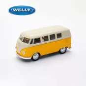 【WELLY 威利】4.75吋 福斯 1963 Volkswagen T1 巴士模型 49764CW(黃色)