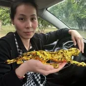 台灣現貨汽車擺件金錢豹車內中控臺裝飾品男士高檔車用香水座用品創意擺件
