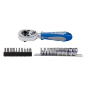 (店+)【KING TONY 金統立】專業級工具 1/4x21件BIT+套筒組 公制(KT2501MR)