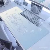 【限時下殺全場優惠】高級感玉桂狗滑鼠墊超大女生家用辦公高顔值電腦辦公電競定製桌墊