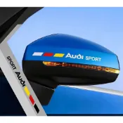 【逸品汽車百貨】奧迪 AUDISPORT 後視鏡貼紙 一對 反光 防水 車貼 RS4 A4 A3 A6 A1 AUDI
