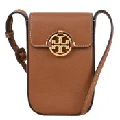 TORY BURCH 荔枝皮革斜背手機包(咖-原廠NG品)