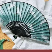 摺扇 古典金屬骨架鐵扇子 男防身 鋁合金摺扇 霸氣白色流蘇 古風 山河令道具 古典金屬骨架鐵扇子