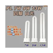 (店+)PL 7W 9W 13W 燈管 4PIN 緊急照明燈 汽車室內燈 檯燈
