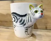 ~＊歐室精品傢飾館＊~ 鄉村風格 骨瓷 動物 立體 貓咪 馬克杯 水杯 送禮 杯子 居家 民宿 咖啡廳 ~新款上市~