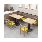 (店+)📣加厚桌面📣 小喫麵館燒烤早餐餐飲快餐桌椅組閤 奶茶甜品店餐廳桌子 商用經濟型 營業用餐桌 方桌 小餐桌 咖啡桌
