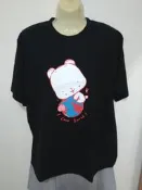 全新　燙印黑色圓領短袖T恤　【服飾專區】☆流星百寶屋☆