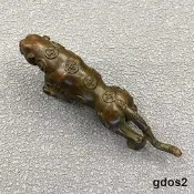 創意複古老黃銅實心鎏金老銅金錢豹一路爆發擺件做工精美流行擺件