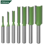 CFSTORE 1/7 件 6 毫米 1/4 英寸柄齊平修剪路由器鑽頭碳化鎢單雙刃路由器鑽頭木工工具木銑刀 H6I9