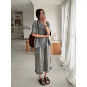 日雜款格紋荷葉寬褲 269590
