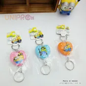 UNIPRO優鋪 【UNIPRO】小小兵 Minions 愛心伸縮易拉扣吊飾 鑰匙圈 正版授權 神偷奶爸 繩長約45公分