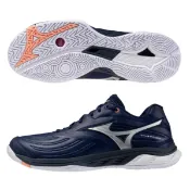 24磅羽球 / MIZUNO 美津濃 高階羽球鞋 WAVE FANG 3 71GA261303 	藏青x白x橘