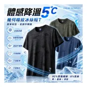  (店+)姬望【幾何暗紋 好看好穿】運動速乾衣 運動排汗衫 冰絲速乾衣 涼感衣 冰絲短袖 速乾上衣 涼感T恤 衝鋒衣 圓領短袖