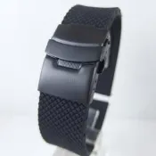 【馳行潮品館】Oris BC款式(非)可代用各廠牌錶矽膠錶帶黑色PVD錶扣 24mm 22mm 20mm菱格紋交叉胎紋