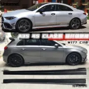 賓士W177改裝配件適用於賓士A35 A45 CLA35 45 200 260碳纖維FD側裙W177 118前唇