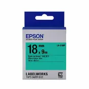 Lyre ishop EPSON 粉彩系列 LK-5GBP 綠底黑字 18mm 標籤帶 C53S655405 適用 LW-200KT/220DK/K200BL/400/K400/C410/K420/500/600/700/900P/Z900/1000P