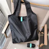 【福氣】日系輕便薄素色綁帶可摺疊便攜環保大容量購物袋單肩收納袋春捲包
