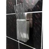 (店+)台灣製造＊新世代貼掛系列不鏽鋼筷子籃(中)，極高品質、無焊接點，無痕勾304不銹鋼筷架，筷子架 置物架 筷架 筷籃 筷筒