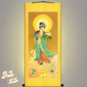 成名在望 佛畫/掛畫/畫像 大勢至菩薩畫像 高清佛像掛畫 佛堂人物畫 絹布裝飾畫卷軸畫訂製【CM18909】