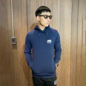 美國百分百【全新真品】Roots 加拿大 海貍 連帽 長袖T恤 帽T 經典小logo 男 深藍 XS號 BB10