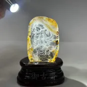 (店+)【御古齋】天然白水晶 異相水晶 精雕關公 千秋武聖 關聖帝君 護守平安 辟邪擋煞 淨化強磁場 開運擺件 051401