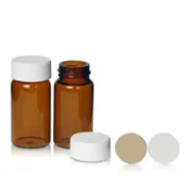 DGLife 德記生活網 《NEG》茶色玻璃樣本瓶 Vial, Sample, Screw Thread, Amber, White Closure
