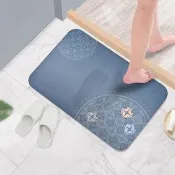 【怪獸】日竹門 軟式珪藻土吸水彩印地墊 枯山水 58cmx38cm 珪藻土地墊/腳踏墊/浴室防滑墊