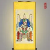 （可開發票）字畫 掛畫 元始天尊神像畫 三清祖師掛畫 道教道場神仙水陸畫裝飾畫卷軸掛畫（滿額免運）