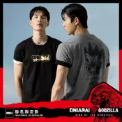 第二彈【GODZILLA 聯名6折】哥吉拉剪影2000短TEE(深灰) - BLUE WAY 鬼洗い
