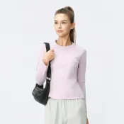 (店+)長袖上衣女女生休閒防風內搭防寒大尺碼保暖長袖t恤發熱衣打底衫百搭女款戶外外穿棉質禦寒顯瘦長版春秋天彈性寬鬆長袖衛衣女裝