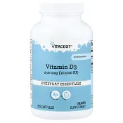 【iHerb】Vitacost, Vitamin D3 , 250 mcg (10,000 IU), 365 Capsules