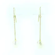 【DOKODEMO】蒂芙尼 (TIFFANY & Co.) 品牌，Tiffany by the Yard 系列，淡水珍珠水滴耳環，AU750 或 18K 750(YG) 金材質，重 2.4 克，成色極佳。女士款