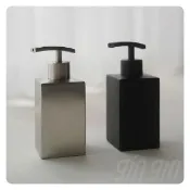 【gin gin】方形 不鏽鋼按壓分裝瓶 350ml(304不鏽鋼 按壓瓶 分裝罐 浴 廚房 居家 洗碗精 沐浴乳 洗手乳)