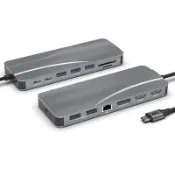 跨境type-c拓擴展塢60W PD+4K HDMI+DP USB C HUB三屏擴展集線器【北歐居家生活】