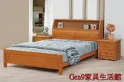 蘆洲巨林家具館..伊琳諾5尺樟木色百葉書架雙人床(不含配件)(半實木)-GD*507-1..台北地區免運費!!