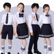 (店+)綺羅 男童白襯衫學生制服男女同款 長袖短袖✨ 中大童上衣 中小學生制服襯衫長袖襯衫短袖 學生裝春秋款洋裝童裝