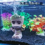 協貿國際日用品生活8館 魚缸造景裝飾小擺件樹脂樹人仿真假山水車氣泡石水族箱布景躲避屋