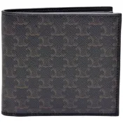 CELINE 賽琳 經典品牌字母LOGO印花帆布短夾(黃褐色)