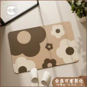 客製地墊+超防滑 奶油風花朵浴室地墊 矽藻土地墊 浴室吸水地墊 門口地墊 腳踏墊 珪藻土軟地墊 廁所地墊 瞬吸快乾 止滑
