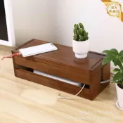 星光精品館 【實木簡約】電線收納盒 電纜收納盒 插座收納盒 理線盒 集線盒 木質收納盒 桌面收納 客廳收納 防塵防髒 多功能儲物 居家必備