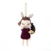 跨國日單Nara奈良美智惡魔天使翅膀娃娃公仔毛絨包包掛件小掛飾