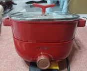 ╭✿㊣ 二手 日本松木三用美味料理鍋【MG-EH3009S】面板LED燈旋鈕在關閉不加熱時會亮,加熱時則不亮, 功能正常