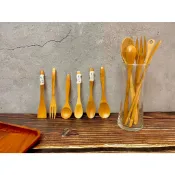 ※ ６折出清 ※ 竹製餐具 牛奶匙 叉子 湯匙 ／木製餐具／日式風格／拉麵勺／湯勺／點心匙／水果叉／野餐／外出用／山毛櫸