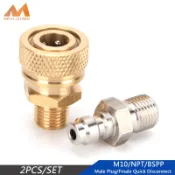 2 件高壓快速斷開接頭 1/8NPT 空氣加氣 M10x1 1/8BSPP 4500psi PCP