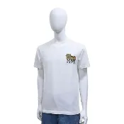 【KENZO】KENZO Happy Tiger繡黑字LOGO純綿刺繡老虎設計圓領短袖T恤(男款/米白)