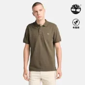  Timberland官方旗艦 男款軍綠色休閒短袖POLO衫|A6943A58